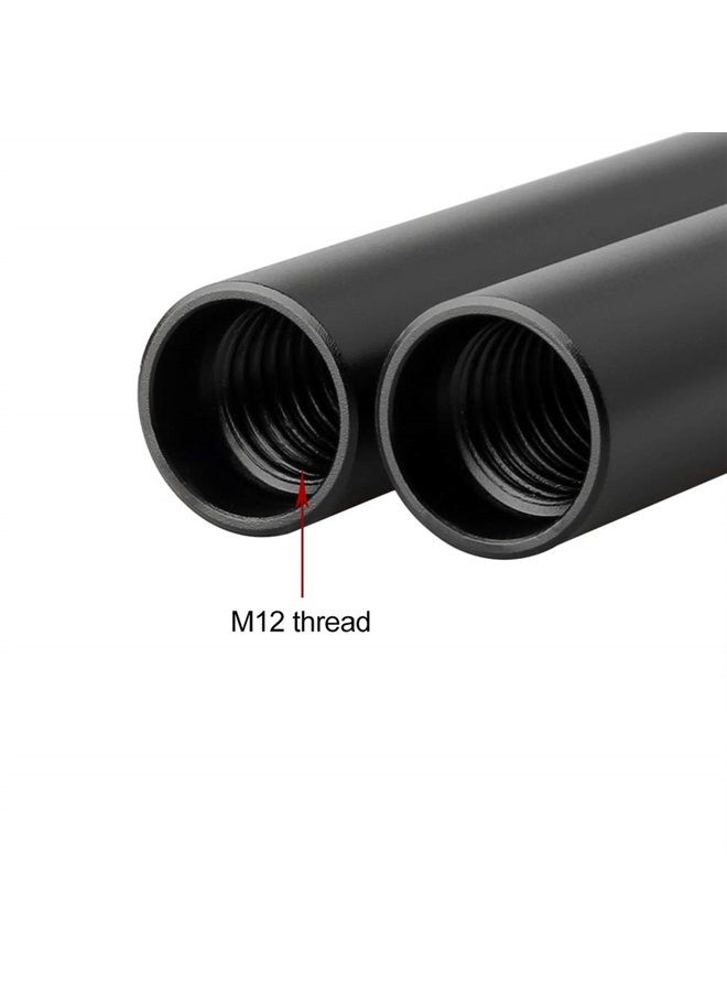 NICEYRIG Aluminum Alloy 12 Inch 15mm Rod with M12 Thread for 15mm Rod Rail Block Support System, Follow Focus, Matte Box - R053 - Image 2