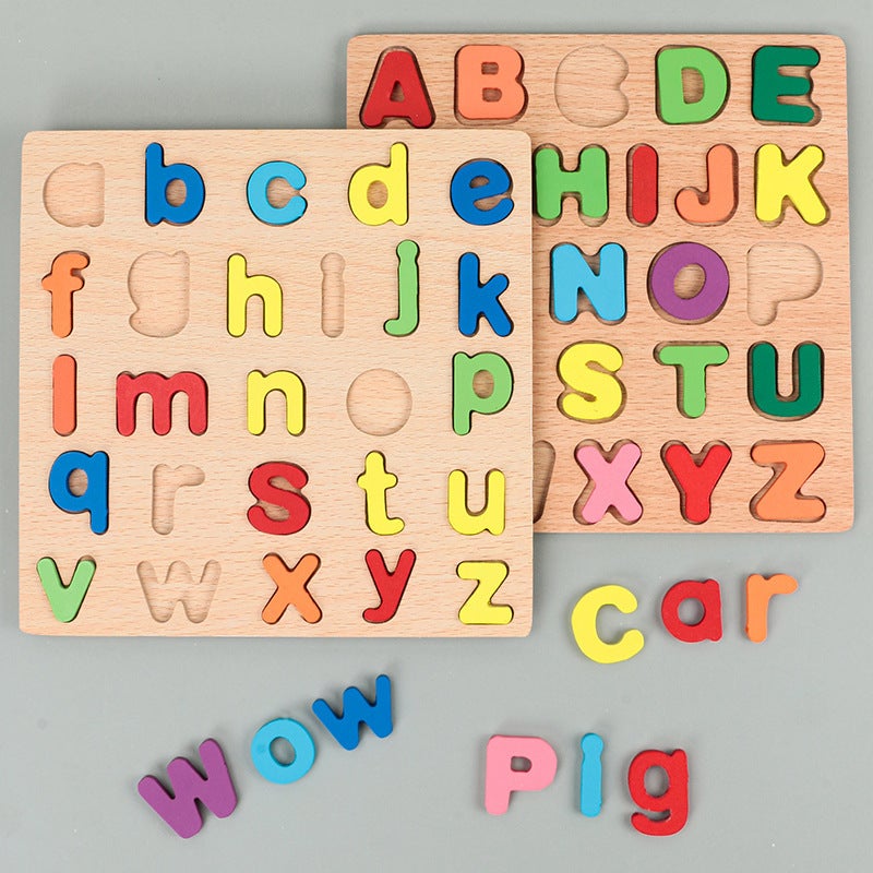 Children'S Wooden Digital Letter Cognitive Board Shape Matching Intelligence Development Hand Scratch Board Puzzle Early Education Puzzle Toys - Image 4