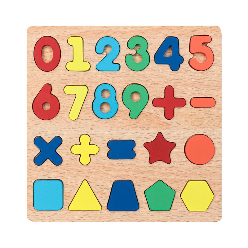 Children'S Wooden Digital Letter Cognitive Board Shape Matching Intelligence Development Hand Scratch Board Puzzle Early Education Puzzle Toys - Image 1