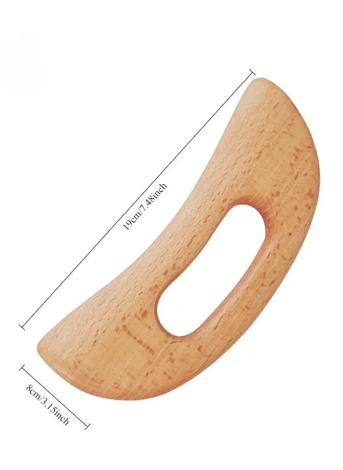 Rozino Gong'S Crescent Lazy Gua Sha Scraping Massage Tool, Beechwood Full Body Muscle Relief Roller, Easy-to-Use Manual Massager for Slacking, Wrinkles, and Tension Relief  - Image 5