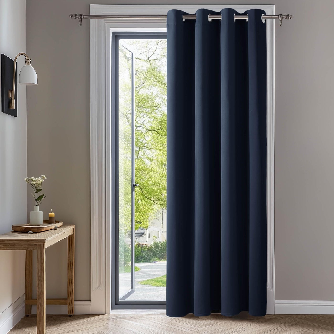 Deconovo Blackout Curtain Panel – Solid Grommet Top, Thermal Insulated & Energy‑Saving, Machine‑Washable Room Darkening Window Treatment for Bedroom & Living Room, 1 Panel, Navy Blue, 42W x 84L