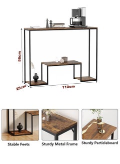 AGD Modern Design 3-Tier Side Console Table Suitable for Coffee Equipment, Entryway and Living Room Size 110*25*86cm  - Image 5