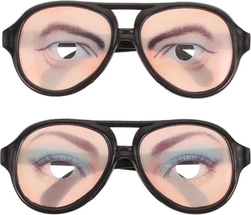 Tinksky نظارات مزحة هالوين تينكسي للذكور والإناث ذات العيون المضحكة - أدوات حفلات 2 قطعة - Image 1