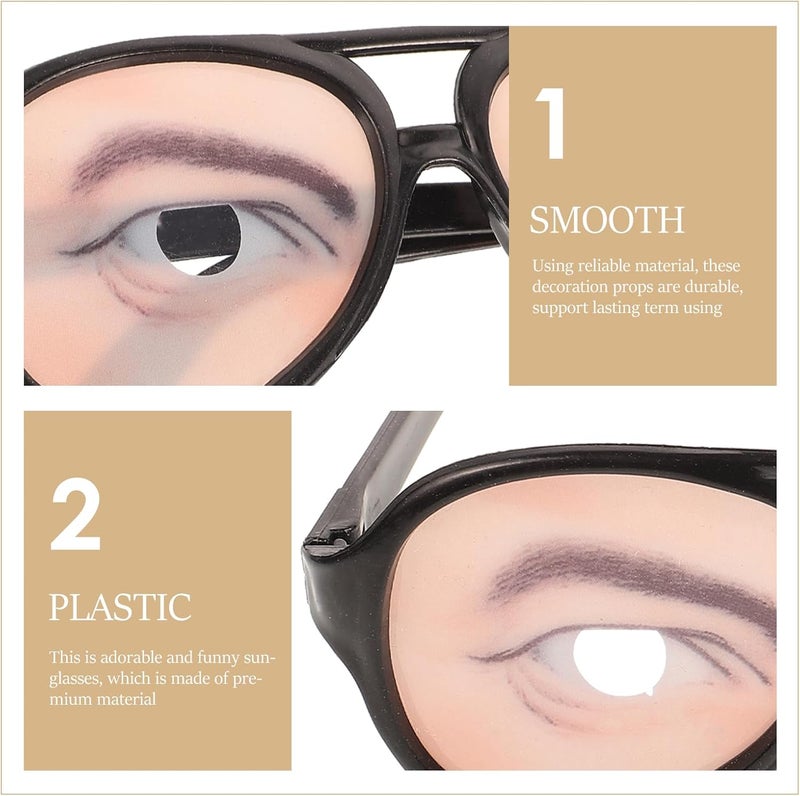 Tinksky نظارات مزحة هالوين تينكسي للذكور والإناث ذات العيون المضحكة - أدوات حفلات 2 قطعة - Image 3