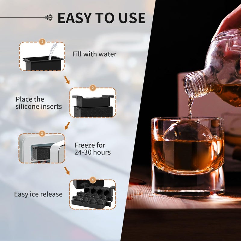 FDDBI Clear Ice Ball Maker for Whiskey: FDDBI Circle Ice Cube Tray Make 2Inch Ice Sphere - Clear Ice Cube Maker for Old Fashioned Bourbon Whisky - Image 4