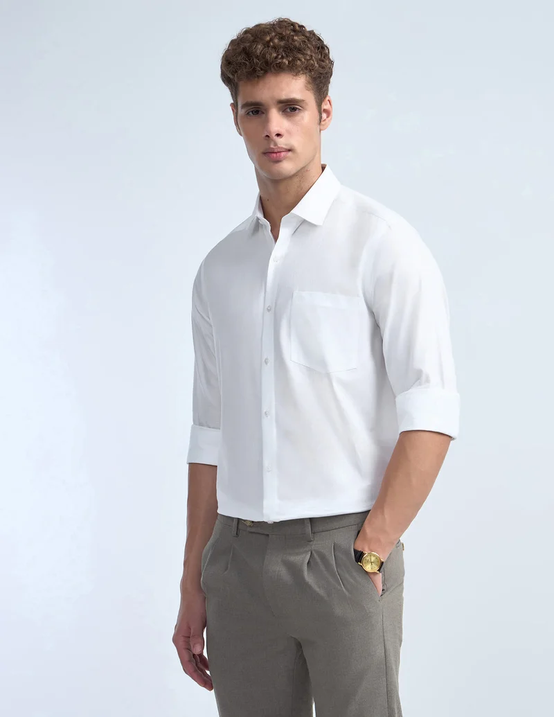 Arrow White Liberty Classic Fit Dobby Iconics Shirt for Men | Best Price UAE