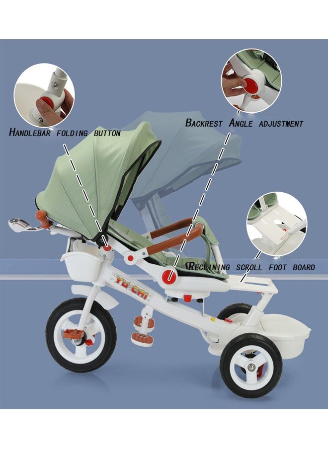 Multifunction Kids Tricycle，Baby Tricycle With Music for Toddlers Ages 1-6