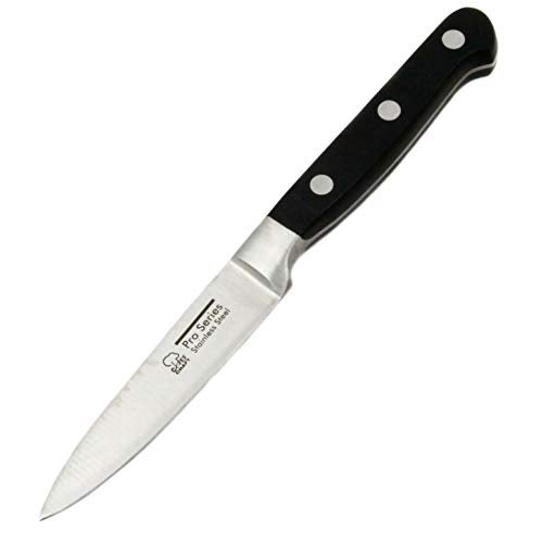 Chef Craft Pro Series Paring Knife, 4 inch blade 8 inches in length, Stainless Steel/Black - Image 1
