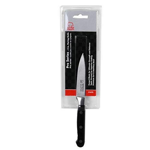 Chef Craft Pro Series Paring Knife, 4 inch blade 8 inches in length, Stainless Steel/Black - Image 2