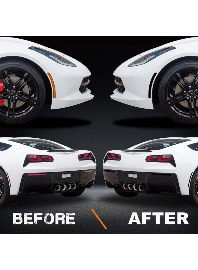 NDRUSH NDRUSH Blackout Side Marker Lights & Reflectors Vinyl Tint Film Precut Overlay Sidemarker Wrap Covers Compatible with Chevy Corvette C7 2014 2015 2016 2017  - Image 2