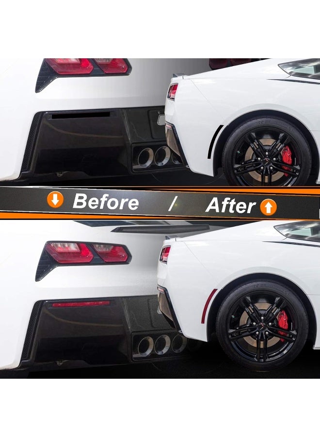 NDRUSH NDRUSH Blackout Side Marker Lights & Reflectors Vinyl Tint Film Precut Overlay Sidemarker Wrap Covers Compatible with Chevy Corvette C7 2014 2015 2016 2017  - Image 4