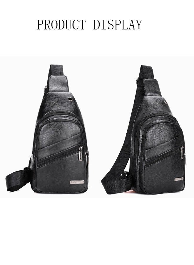 DUNISO Crossbody Backpack for Men, Waterproof Sling Bag with Adjustable Shoulder Strap, Lightweight Sling Backpack, Hiking Daypack, Multipurpose Cross Body Chest Bag With USB Charging Port, Mobile Phone Bags for Travel Running Cycling - Image 5