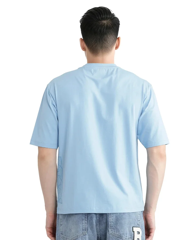 Rare Rabbit Men's Hd Print Branding Oversized Fit T-Shirt