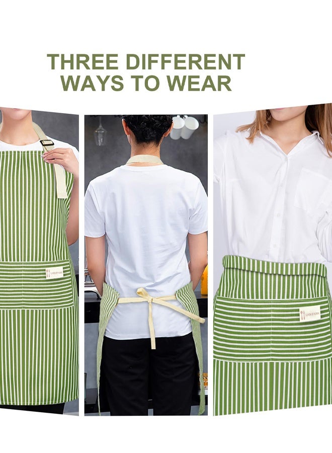 2 PCS Unisex Adjustable Bib Apron, With 2 Pockets Cooking Kitchen Chef Aprons, Home Kitchen Chef Aprones For Cooking, Women Men Aprons For Home Kitchen, Restaurant, Coffee house - Image 4