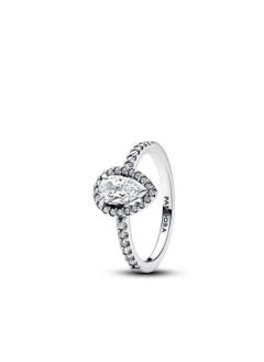 Sparkling Pear Halo Ring