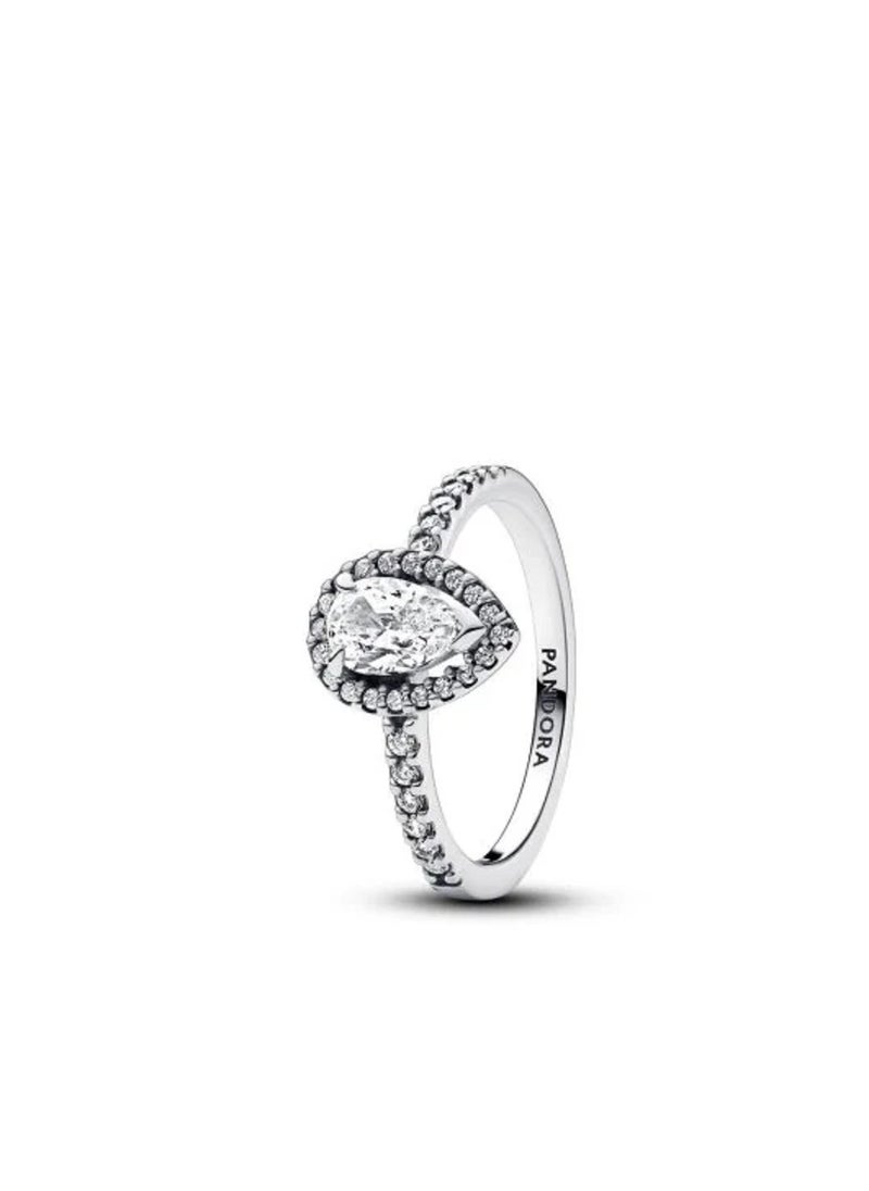 Pandora Violet - Sparkling Pear Halo Ring - Image 1