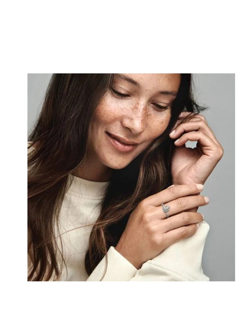 Pandora Violet - Sparkling Pear Halo Ring - Image 1