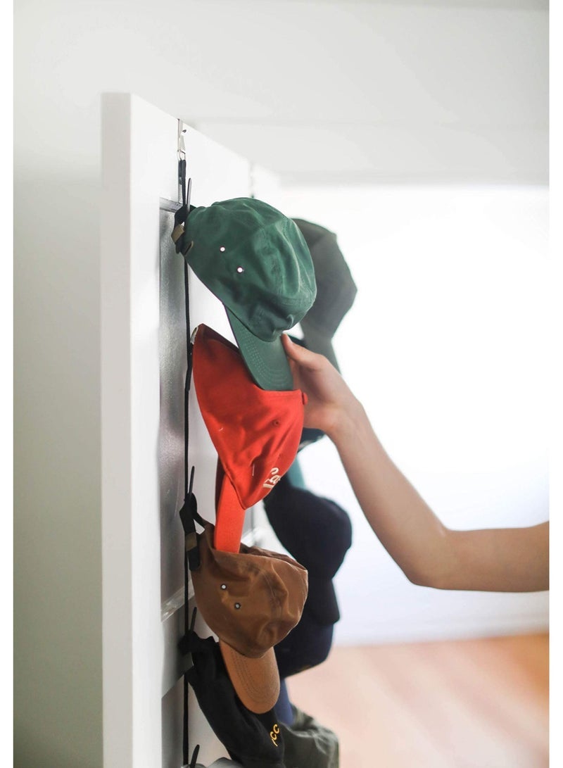 Captaintech 2 Piece Hat Rack, Holds up to 16 Baseball/Ball Caps , Display Rack with Clips, Best Over the Door Closet Organiser for Hat Collections, Perfect Organiser and Storage Cabinet - Image 2