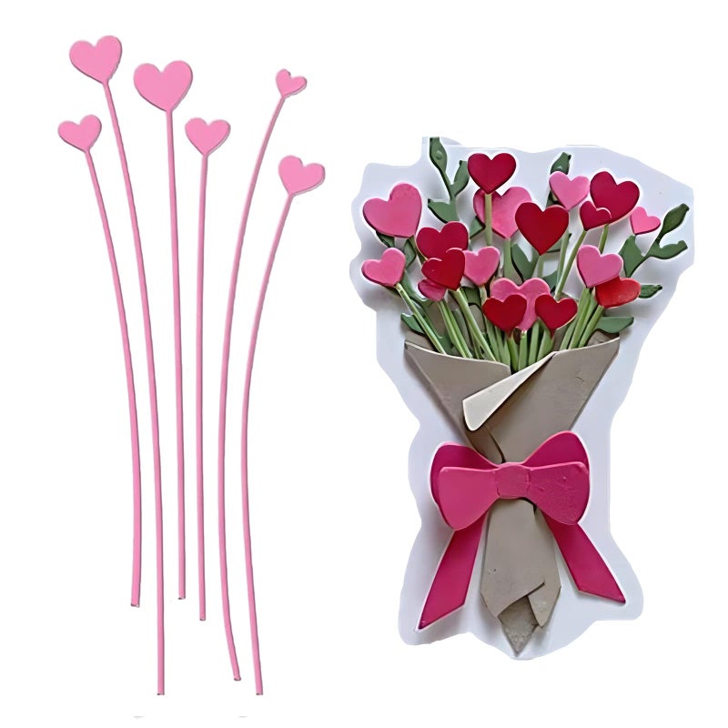 CYFUN DESIGN Heart Shape Flower Metal Cutting Die for Card Making Scrapbooking Handmade Paper Crafts Embossing Stencil Photo Album Decor DIY Template