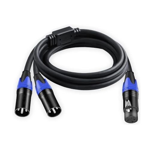 Seefeful (5FT) XLR Splitter Cable, 1 Female to 2 Male Patch Y Cable Balanced Microphone Splitter Cord Audio Adaptor - Image 1