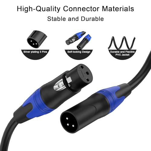 Seefeful (5FT) XLR Splitter Cable, 1 Female to 2 Male Patch Y Cable Balanced Microphone Splitter Cord Audio Adaptor - Image 5