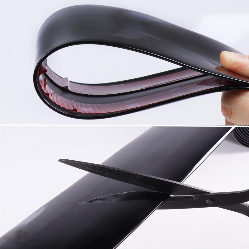 Car Elements 4"(100mm) Heavy Duty Automotive Trim Molding Car Side Moldings Self Adhesive, UV Protected Scratch-Proof for Truck RV Boat Exterior Interior Body Door Window Bumper Glossy Black, 10FT - Image 4
