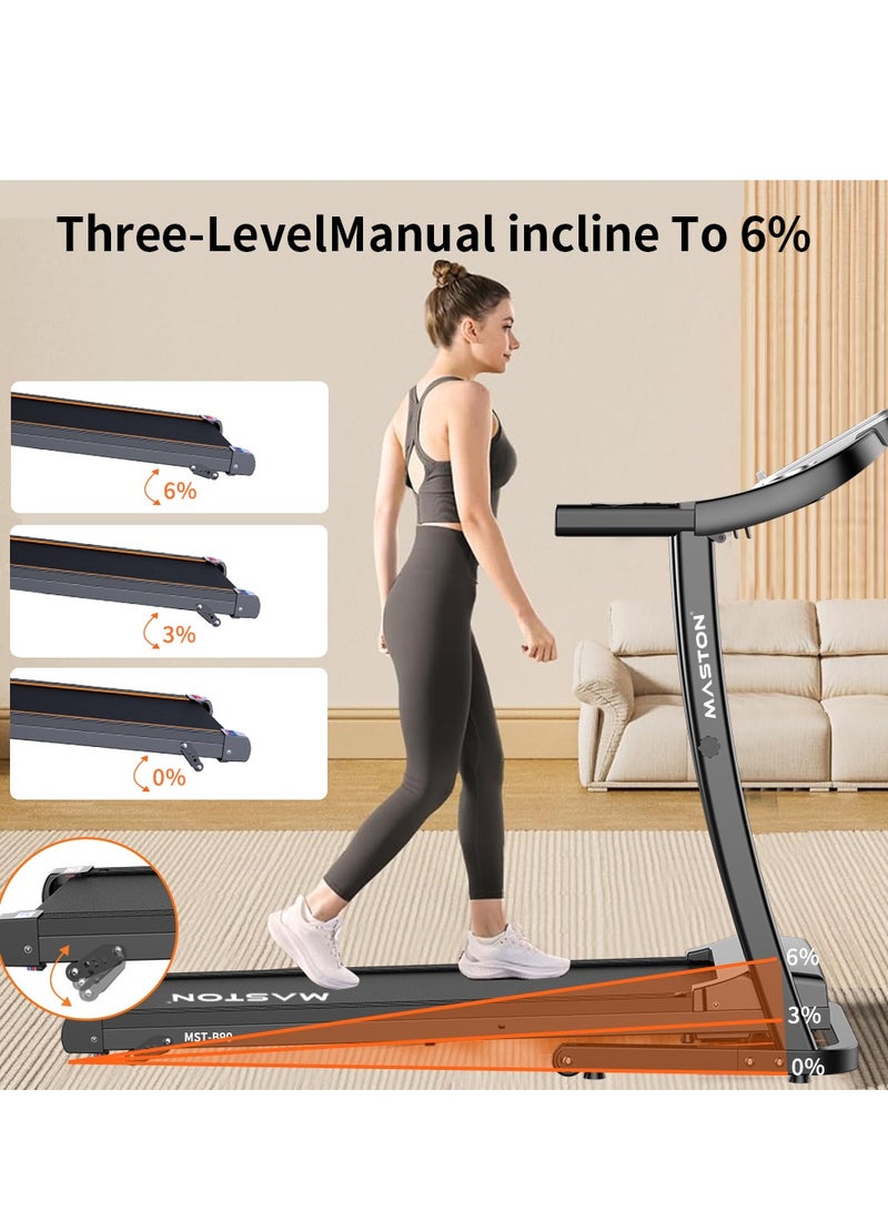 Maston MST-B90 Treadmill With Led Display & Foldable Portable Treadmills 1-12Km/H Loading 110Kg Motorized Running Machine For Home Office Use - Image 3