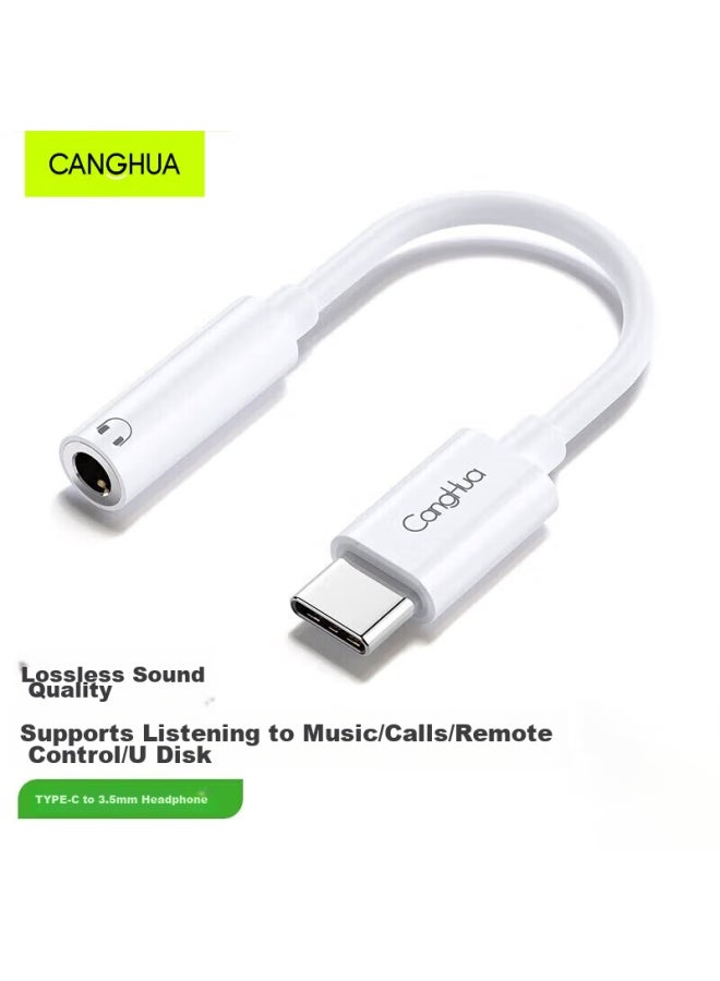CangHua Type-c To 3.5mm Audio Adapter Usb-c Headphone Converter For Xiaomi 12/11/huawei Mate40pro/p50 Android Phones - Image 1