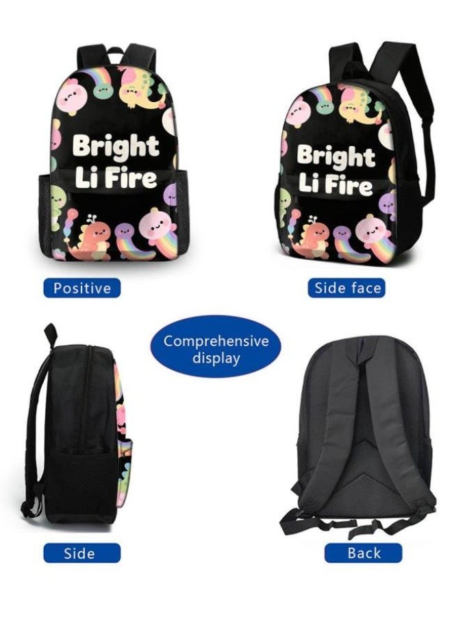 Bright Li Fire Three-piece set of cartoon bags, easily cope with various occasions (students, children, friends' outings, mountain climbing, schooling, etc.) | Backpack + hand-held + stationery bag | School season/holiday gifts - 61 - Image 3