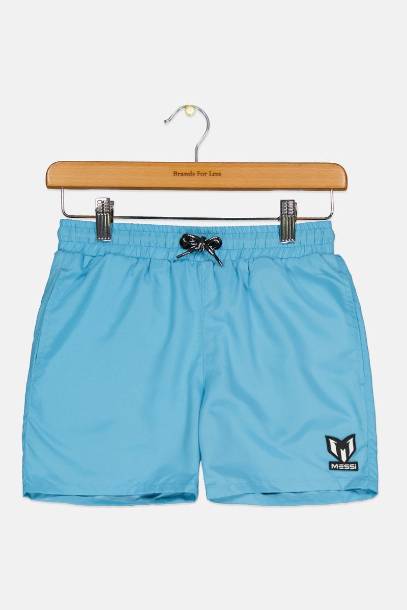 MESSI شورتات خارجية للأطفال الأولاد بشعار العلامة التجارية، أزرق - Image 1
