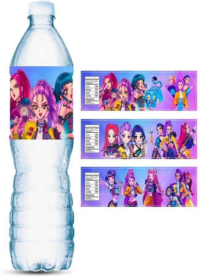 YEEFIGRO 24PCS Demon Hunters Water Bottle Labels Stickers Birthday Party Supplies Party Favors for Kids Birthday Decorations - Image 1