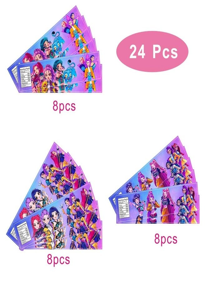 YEEFIGRO 24PCS Demon Hunters Water Bottle Labels Stickers Birthday Party Supplies Party Favors for Kids Birthday Decorations - Image 2