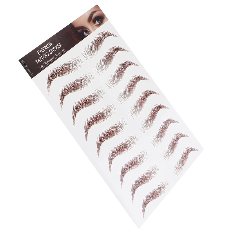 Professional Waterproof Eyebrow Tattoo Sticker Eyebrow Transfer Sticker for WomenBROWN-01 - Image 3