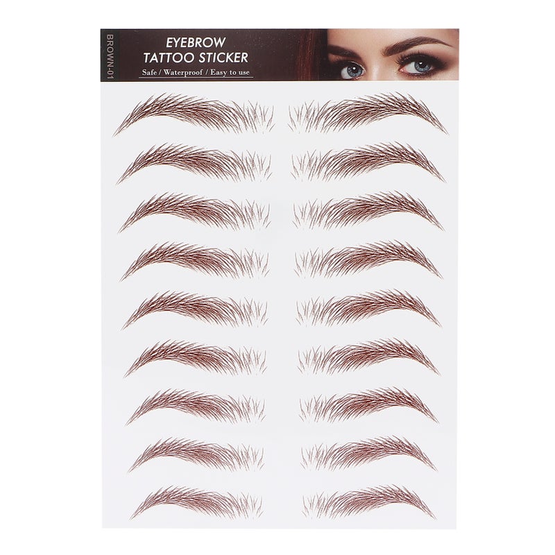 Professional Waterproof Eyebrow Tattoo Sticker Eyebrow Transfer Sticker for WomenBROWN-01 - Image 1