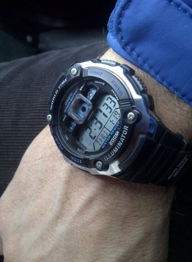 CASIO Men Water Resistant Digital Watch AE-2000W-1AVDF - 48 mm - Black - Image 4