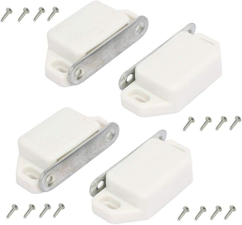 Royal Apex Pack of 4 Cabinet Magnetic Catch with Screws Magnetic Closure for Furniture, Cupboard, Wardrobe, Drawers & Doors White Door Closer Latch - Image 1