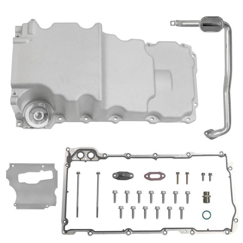 3022 LS Oil Pan Kit Fits for LS1 LS2 LS3 LS6 57L 53L 65L Engine Chevy Camaro Nova Pontiac Ventura Oldsmobile Omega GM Fbody Gbody Aluminum Swap Retrofit Oil Pan Kit