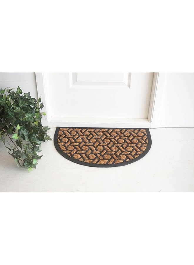 Orchid Molded Panama Natural Doormat 40X60 Cm Half Round Door Mat Outdoor Heavy Duty Front Door Mat Anti Slip Entrance Mat Outside Dirt Trapper Rubber Backed Doormat Rb 6781 - Image 1