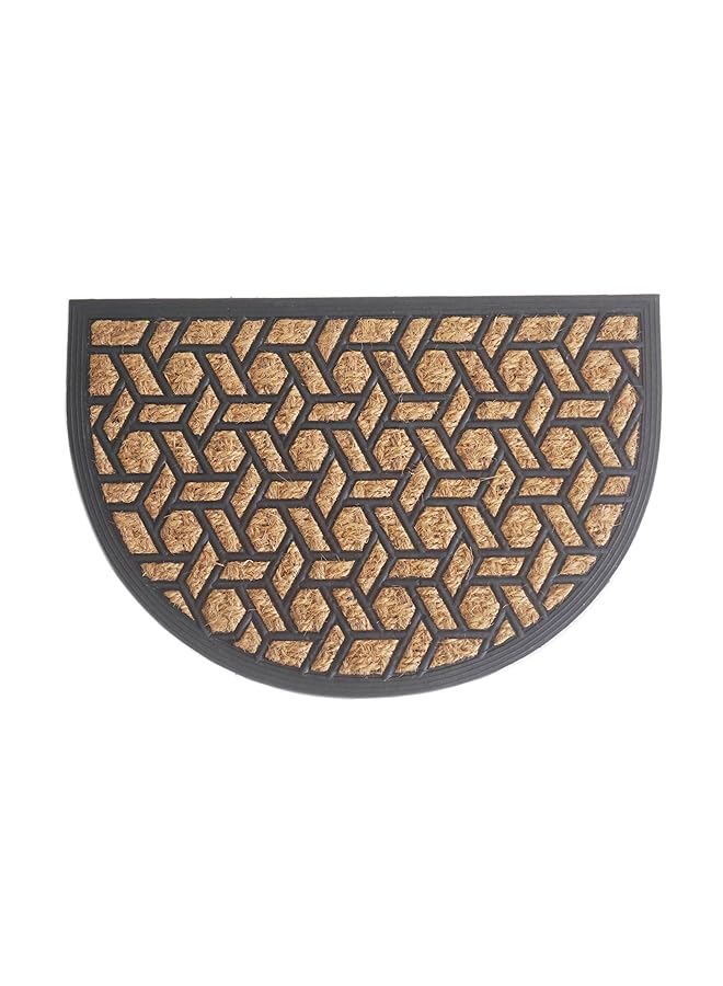 Orchid Molded Panama Natural Doormat 40X60 Cm Half Round Door Mat Outdoor Heavy Duty Front Door Mat Anti Slip Entrance Mat Outside Dirt Trapper Rubber Backed Doormat Rb 6781 - Image 3
