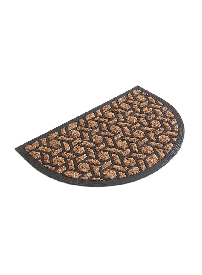 Orchid Molded Panama Natural Doormat 40X60 Cm Half Round Door Mat Outdoor Heavy Duty Front Door Mat Anti Slip Entrance Mat Outside Dirt Trapper Rubber Backed Doormat Rb 6781 - Image 2