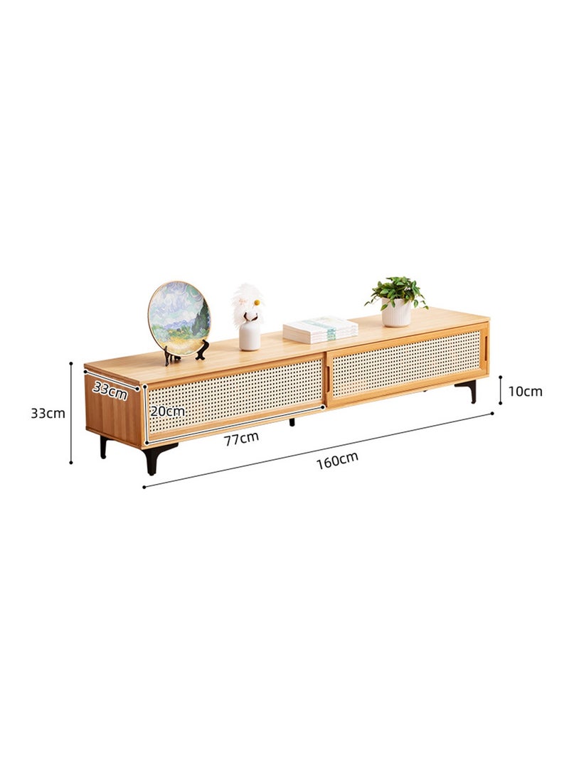 Tv Table,TV Cabinet,160 * 33 * 33 cm TV table with 2 storage cabinets,Suitable for living room, reception room