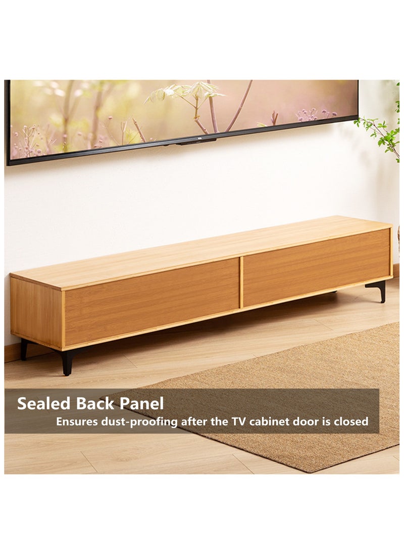 Tv Table,TV Cabinet,160 * 33 * 33 cm TV table with 2 storage cabinets,Suitable for living room, reception room
