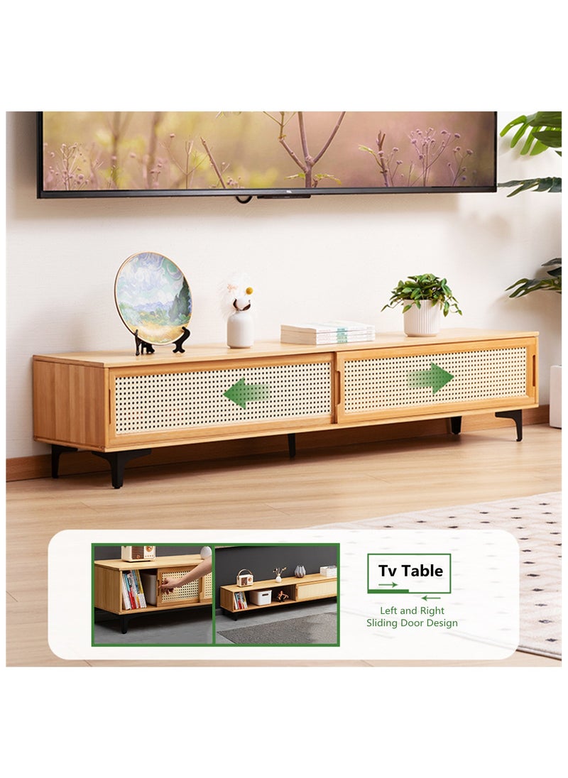 HXDream Tv Table,TV Cabinet,160 * 33 * 33 cm TV table with 2 storage cabinets,Suitable for living room, reception room  - Image 3