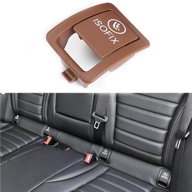 Cakievro for Mercedes W205 Car Rear Child ISOFIX Switch Seat Safety Cover for Benz C Class W205 C300 C350 C200 C180 20152021 2059200513 Brown - Image 3