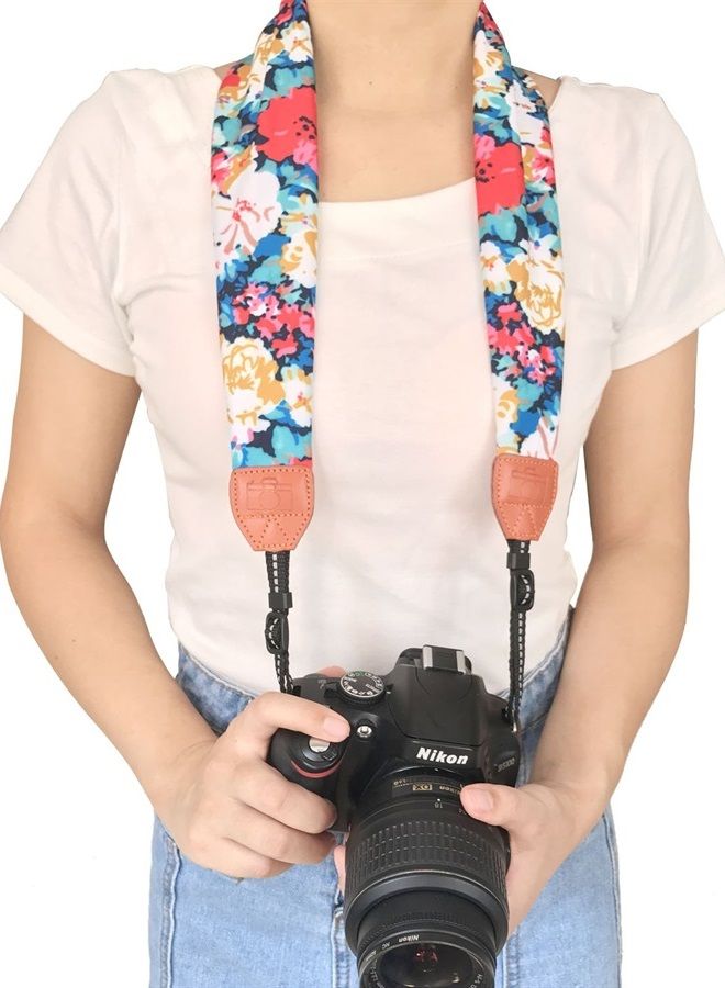Alled RR-12-28-9 Camera Neck Shoulder Belt Strap, Vintage Print Soft Colorful Camera Straps for Women/Men for All DSLR/Nikon/Canon/Sony/Olympus/Samsung/Pentax ETC/Olympus, Scarf Stylish 