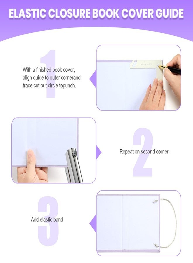 AGUZXTM 5-in-1 Book Cover Guide,Bookbinding Kit,Book Binding Kits Bookbinding Cover Tool for Making Book Cover DIY Bookbinding Scrapbook Tool for Journal Cover,Album,Planner,Calendar - White (4) - Image 3