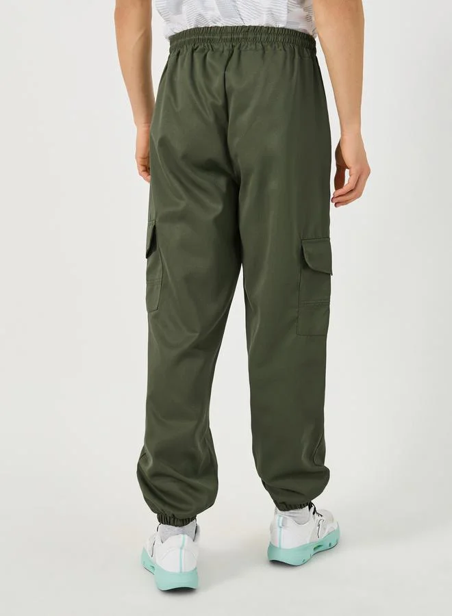 Styli Styli Mid Rise Slim Fit Cargo Pants with Drawstring