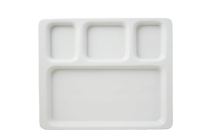 Neena Crockeries Neena Crockeries 4 Compartment Plate White  - Image 1