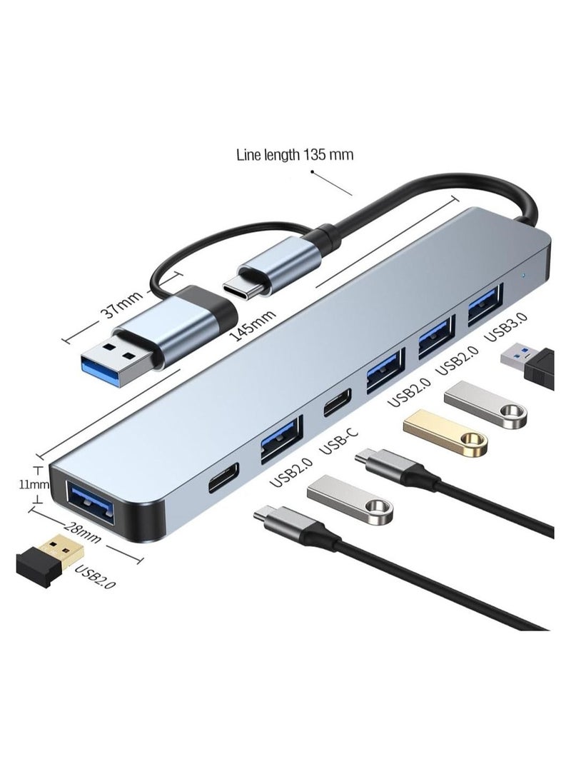 Loquat USB C Hub, Aluminium 7 in 2 USB Extender, USB Splitter with 1 x USB 3.0, 4 x USB 2.0 and 2 x USB C Ports for MacBook Pro Air and Other PC/Laptop/Tablet Devices - Image 2