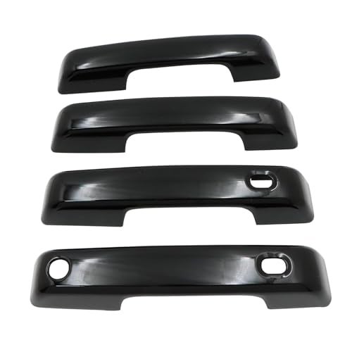 FZJDSD Gloss Black Door Handle Covers with Smart Key Cutout Compatible with Ford F250 F350 Super Duty 2023 2024 2025 4pcs Gloss Black Car Exterior Outside Door Handle Cover Decor Trim - Image 1